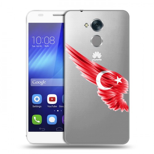 Полупрозрачный дизайнерский пластиковый чехол для Huawei Honor 6C Флаг Турции