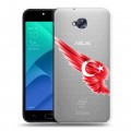 Полупрозрачный дизайнерский пластиковый чехол для ASUS ZenFone 4 Selfie Флаг Турции