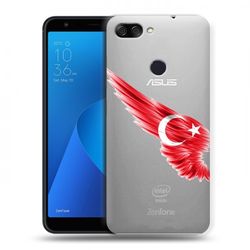Полупрозрачный дизайнерский пластиковый чехол для ASUS ZenFone Max Plus M1 Флаг Турции