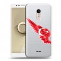 Полупрозрачный дизайнерский силиконовый чехол для Alcatel 3C Флаг Турции