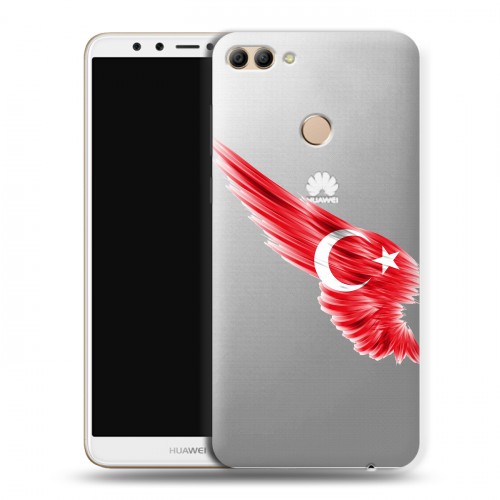 Полупрозрачный дизайнерский пластиковый чехол для Huawei Y9 (2018) Флаг Турции