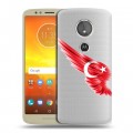 Полупрозрачный дизайнерский силиконовый чехол для Motorola Moto E5 Флаг Турции