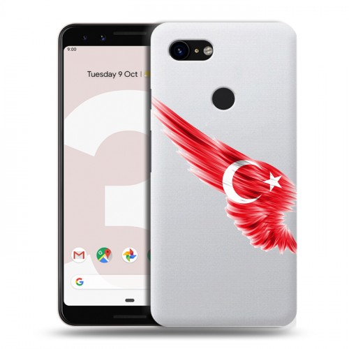 Полупрозрачный дизайнерский пластиковый чехол для Google Pixel 3 Флаг Турции