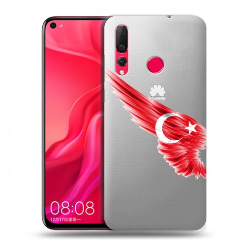 Полупрозрачный дизайнерский пластиковый чехол для Huawei Nova 4 Флаг Турции