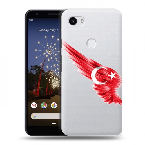 Полупрозрачный дизайнерский пластиковый чехол для Google Pixel 3a XL Флаг Турции