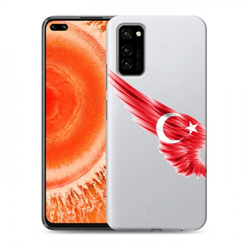 Полупрозрачный дизайнерский пластиковый чехол для Huawei Honor View 30 Pro Флаг Турции