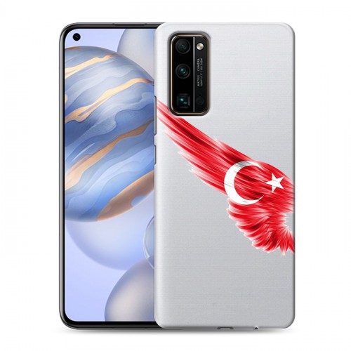 Полупрозрачный дизайнерский пластиковый чехол для Huawei Honor 30 Флаг Турции