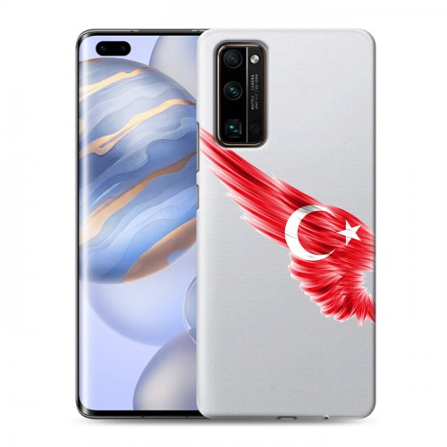 Полупрозрачный дизайнерский пластиковый чехол для Huawei Honor 30 Pro Флаг Турции