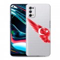 Полупрозрачный дизайнерский силиконовый с усиленными углами чехол для Realme 7 Pro Флаг Турции