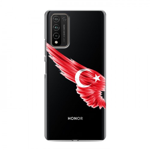 Полупрозрачный дизайнерский пластиковый чехол для Huawei Honor 10X Lite Флаг Турции