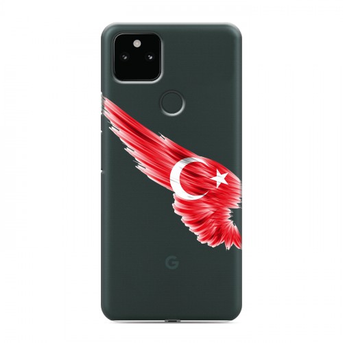 Полупрозрачный дизайнерский силиконовый с усиленными углами чехол для Google Pixel 5a 5G Флаг Турции