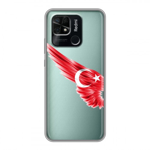 Полупрозрачный дизайнерский силиконовый чехол для Xiaomi Redmi 10C Флаг Турции