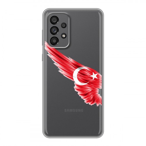 Полупрозрачный дизайнерский пластиковый чехол для Samsung Galaxy A73 5G Флаг Турции