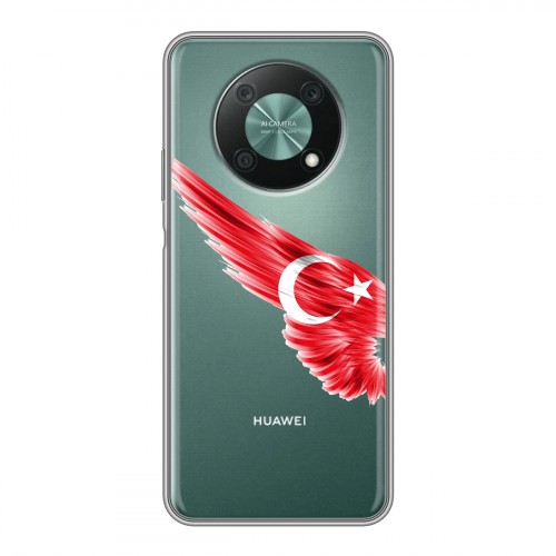 Полупрозрачный дизайнерский пластиковый чехол для Huawei Nova Y90 Флаг Турции