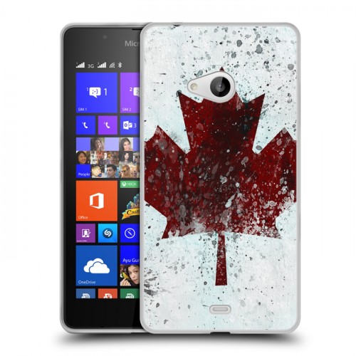 Дизайнерский пластиковый чехол для Microsoft Lumia 540 флаг Канады