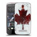 Дизайнерский пластиковый чехол для HTC Desire 500 флаг Канады