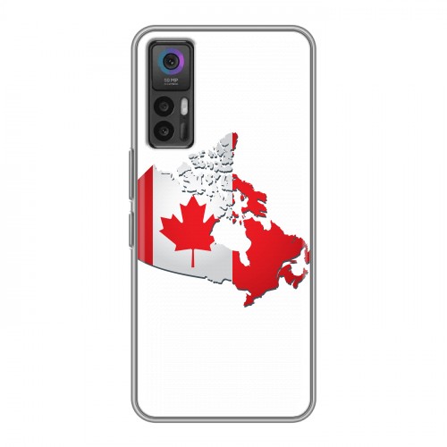 Дизайнерский силиконовый чехол для TCL 30 Флаг Канады