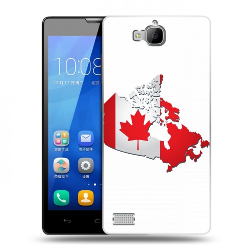 Дизайнерский пластиковый чехол для Huawei Honor 3c Флаг Канады