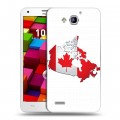 Дизайнерский пластиковый чехол для Huawei Honor 3x Флаг Канады