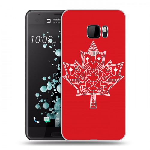 Дизайнерский пластиковый чехол для HTC U Ultra Флаг Канады
