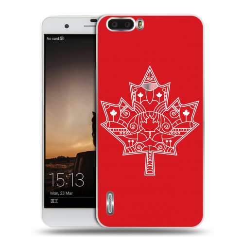 Дизайнерский силиконовый чехол для Huawei Honor 6 Plus Флаг Канады