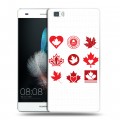 Дизайнерский пластиковый чехол для Huawei P8 Lite Флаг Канады