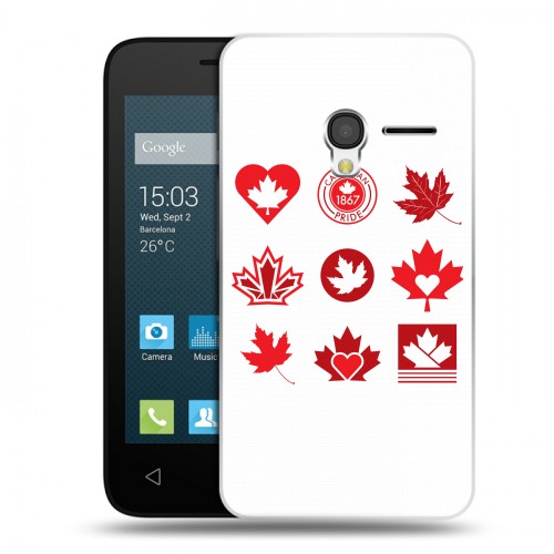 Дизайнерский пластиковый чехол для Alcatel One Touch Pixi 3 (4.0) Флаг Канады