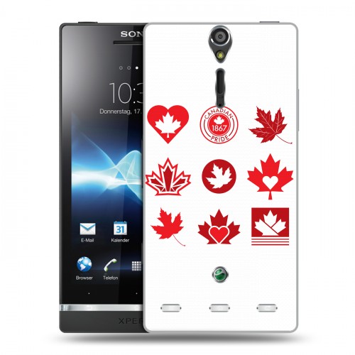Дизайнерский пластиковый чехол для Sony Xperia S Флаг Канады