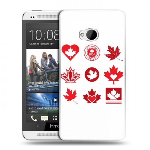 Дизайнерский пластиковый чехол для HTC One (M7) Dual SIM Флаг Канады