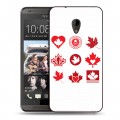 Дизайнерский пластиковый чехол для HTC Desire 700 Флаг Канады