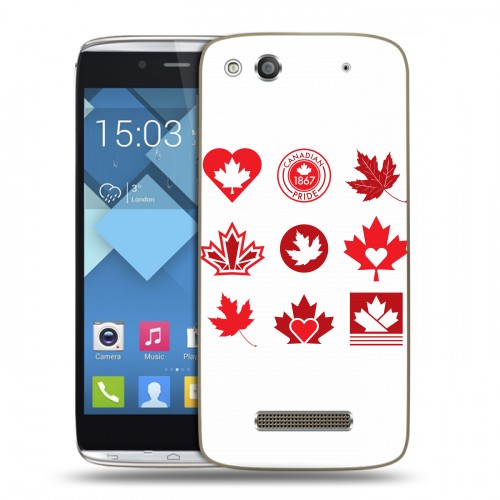 Дизайнерский пластиковый чехол для Alcatel One Touch Idol Alpha Флаг Канады