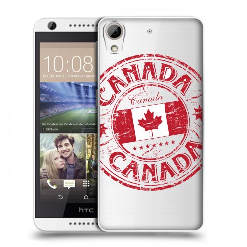Полупрозрачный дизайнерский силиконовый чехол для HTC Desire 626 Флаг Канады