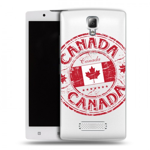 Полупрозрачный дизайнерский пластиковый чехол для Lenovo A2010 Флаг Канады