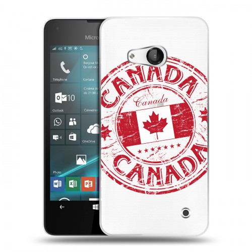 Полупрозрачный дизайнерский пластиковый чехол для Microsoft Lumia 550 Флаг Канады