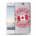 Полупрозрачный дизайнерский пластиковый чехол для HTC One A9 Флаг Канады