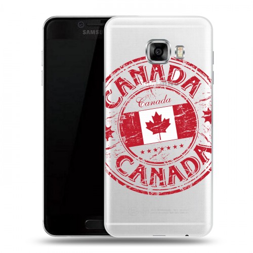 Полупрозрачный дизайнерский пластиковый чехол для Samsung Galaxy C5 Флаг Канады