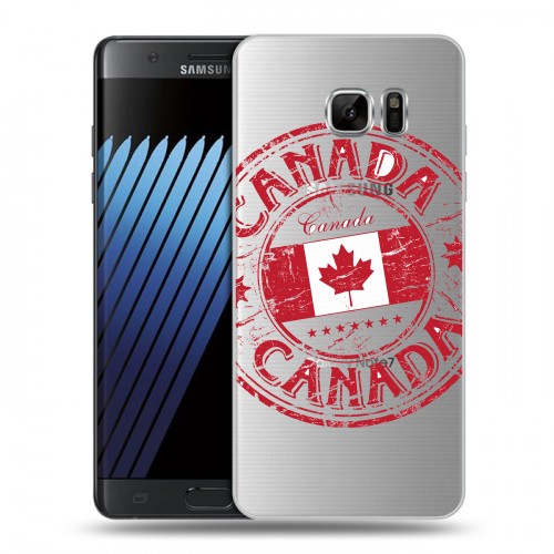 Полупрозрачный дизайнерский пластиковый чехол для Samsung Galaxy Note 7 Флаг Канады