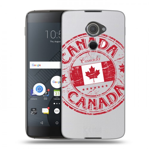 Полупрозрачный дизайнерский пластиковый чехол для Blackberry DTEK60 Флаг Канады