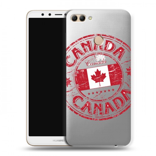 Полупрозрачный дизайнерский пластиковый чехол для Huawei Y9 (2018) Флаг Канады