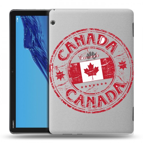 Полупрозрачный дизайнерский силиконовый с усиленными углами чехол для Huawei MediaPad T5 Флаг Канады