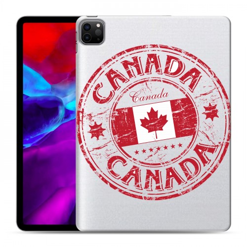 Полупрозрачный дизайнерский силиконовый с усиленными углами чехол для Ipad Pro 11 (2020) Флаг Канады