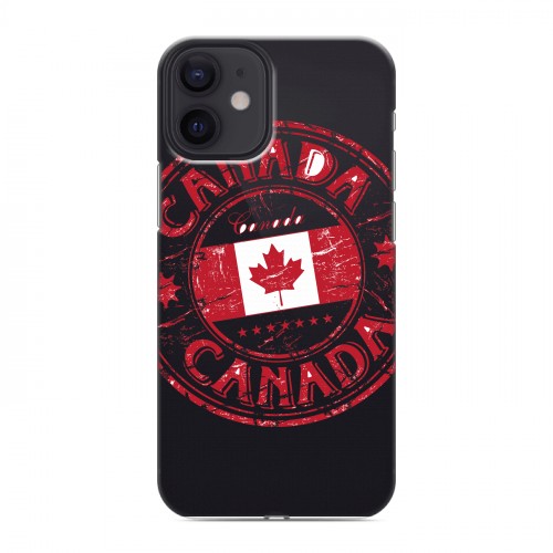 Полупрозрачный дизайнерский пластиковый чехол для Iphone 12 Mini Флаг Канады