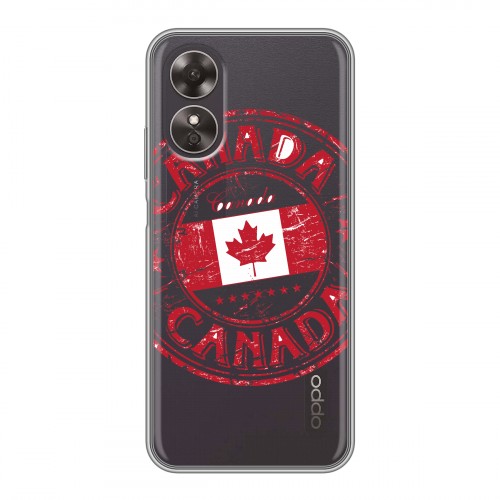 Полупрозрачный дизайнерский силиконовый чехол для OPPO A17 Флаг Канады