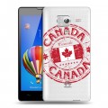 Полупрозрачный дизайнерский пластиковый чехол для Huawei Honor 3 Флаг Канады