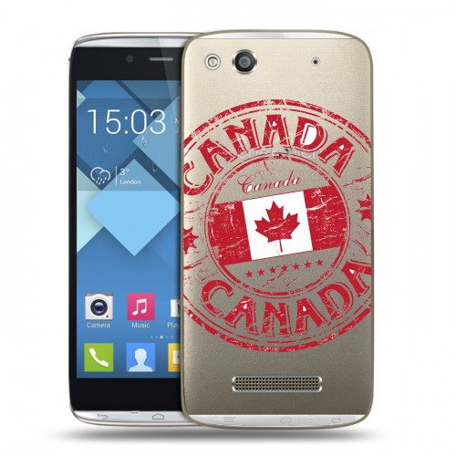 Полупрозрачный дизайнерский пластиковый чехол для Alcatel One Touch Idol Alpha Флаг Канады