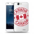 Полупрозрачный дизайнерский пластиковый чехол для Huawei Ascend G7 Флаг Канады