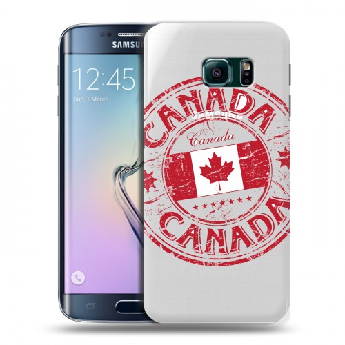 Полупрозрачный дизайнерский пластиковый чехол для Samsung Galaxy S6 Edge Флаг Канады