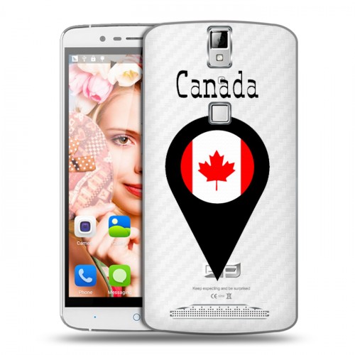 Полупрозрачный дизайнерский пластиковый чехол для Elephone P8000 Флаг Канады