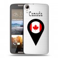 Полупрозрачный дизайнерский пластиковый чехол для HTC Desire 828 Флаг Канады