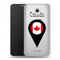 Полупрозрачный дизайнерский пластиковый чехол для Alcatel Pop 4 Plus Флаг Канады